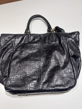 Tory Burch Dafina Tote Black Embossed Leather NWT 21109858 Rare Vintage 2010