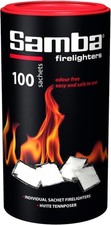 Fire Lighters 100 Samba Firelighter Sachets Odour Free Instant Light BBQ Burner 0.15 per lighter