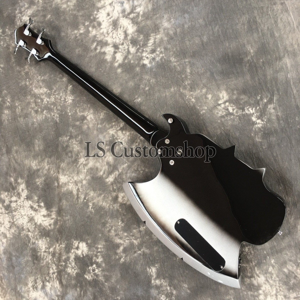 4 String Axe Electric Bass Guitar Gene Simmons Black&Silver Solid