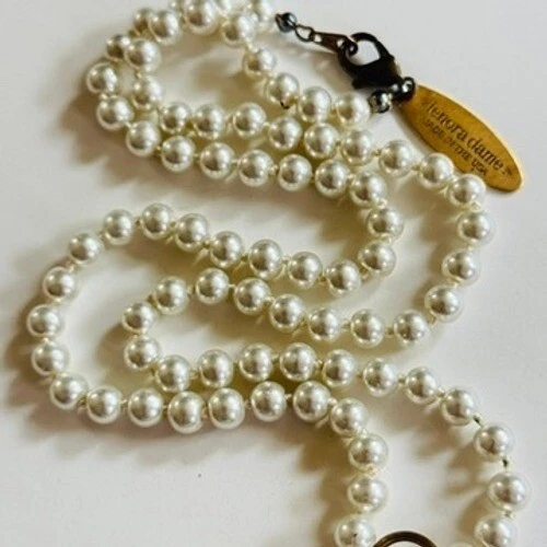 Lenora Dame signed T-Rex Necklace Pearl Dinosaur Statement Designer beaded 22" - Image 4 of 4