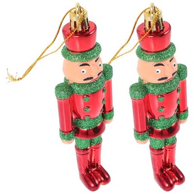 2 Pcs Nussknacker-ornamente Aus Kunststoff Nussknackerfigur Soldat