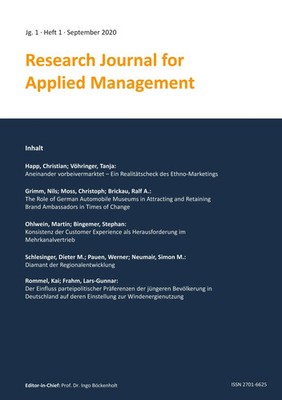 Stephan Bingemer (u. a.) | Research Journal for Applied Management - Jg. 1,...