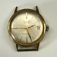 Glycine-Altus CompreComet Handaufzug Uhr analog Datum Goldgehäuse