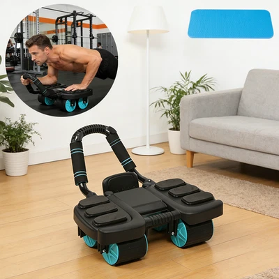 Abdominal Wheel Roller with Elbow Support Automatic Rebound 4 Wheels Workout Gym - Image 1 of 4