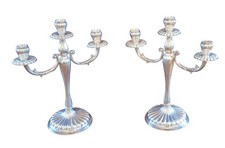 Coppia candelabri argento 800 candelieri argento San Marco 3 fiamme Greggio