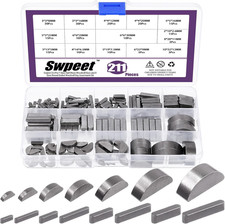 Swpeet 211Pcs Metric Woodruff Key Assortment Kit with 15 Sizes Woodruff Semicirc