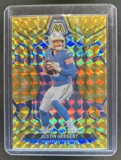 2024 Panini Mosaic Justin Herbert Reactive Yellow Prizm #120 Chargers