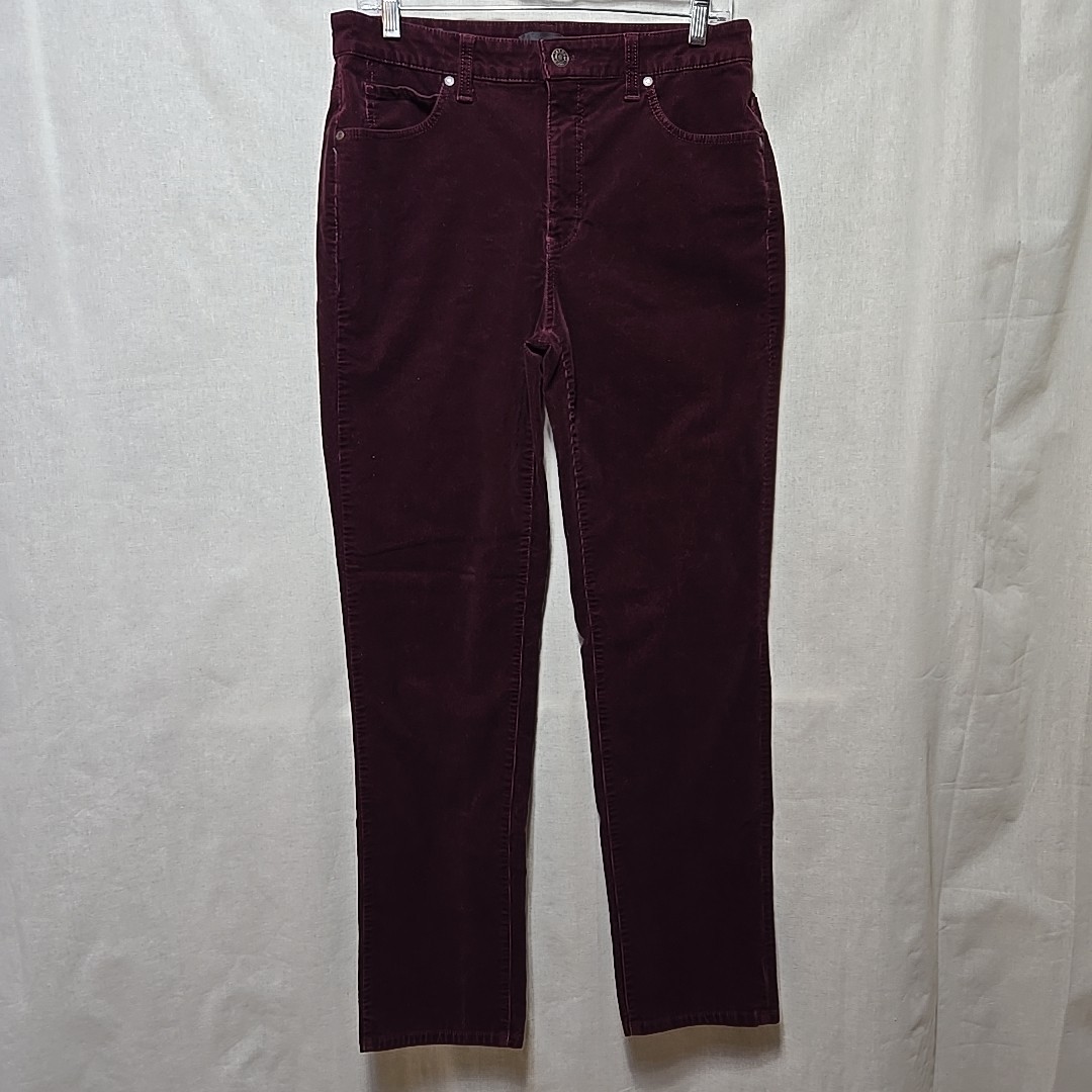 Talbots Pants Womens 6 Red Corduroy Simply Flattering 5-Pocket Straight Leg
