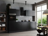 KüChe KüChenzeile KüChenblock Grau Matt Schwarz Oliver 280 Cm Respekta
