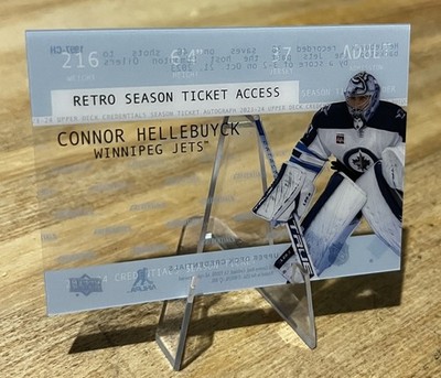 Connor Hellebuyck 2023-24 UD Credentials RETRO SEASON TICKET ACCESS SP Insert