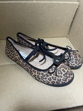 Women’s Memory Foam Ballet Bow Flat Shoe Size 6 Leopard Print