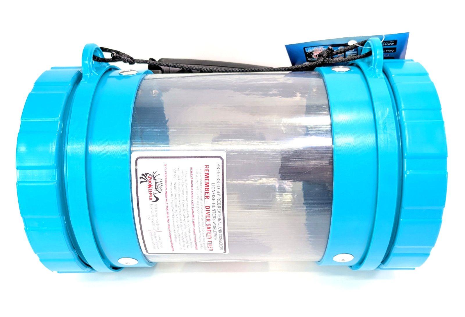 ZooKeeper 12" Lionfish & Marine Debris Containment Unit Teal Scuba Dive Locker