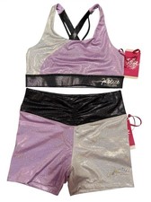 Justice Dance Active Set Sports Bra  Shorts Size 12/14