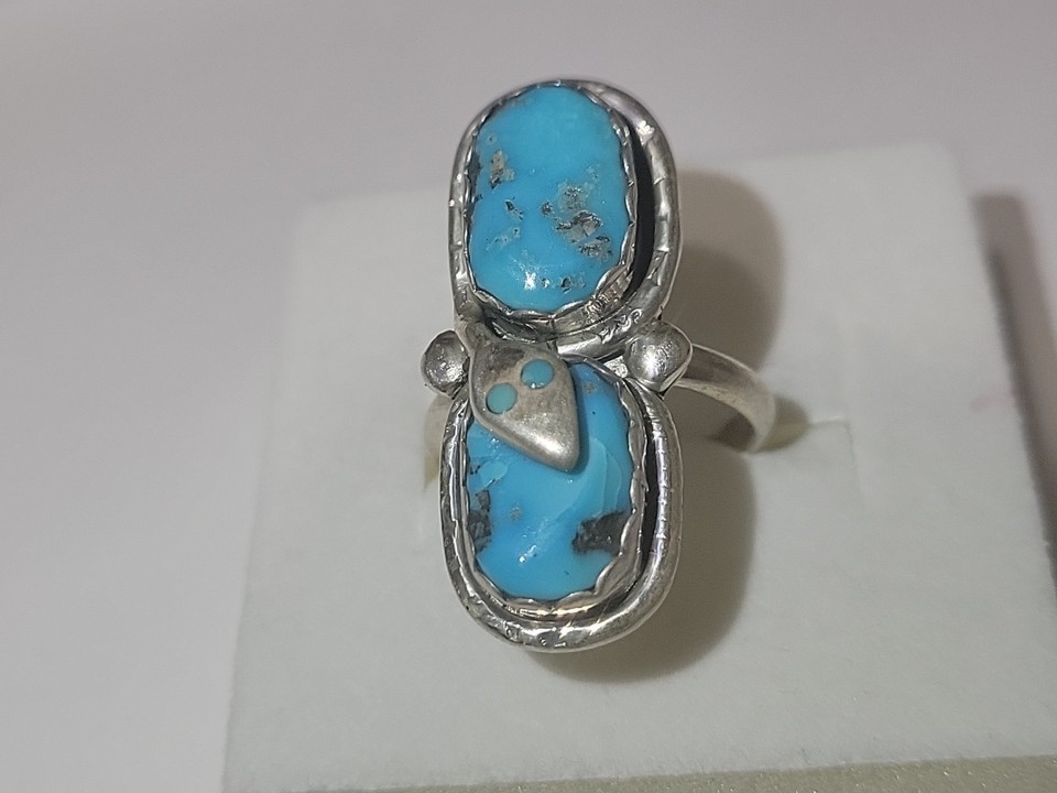 Snake Baskit Rare! Vintage Effie Calavaza Zuni Sterling Kingman Turquoise Snake Ring ...