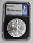 2018 American Silver Eagle NGC MS70 First Day of Issue Black Core