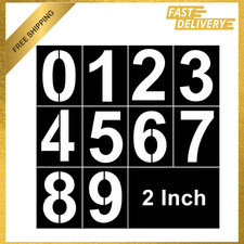 Number Stencils Plastic Reusable 2 Inch 10 Piece Set Durable Large Templates for