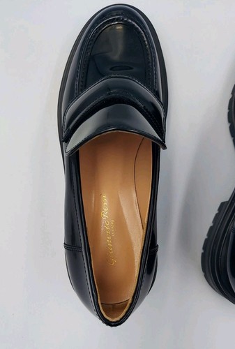 Gianvito Rossi Black Leather Chunky Slip-On Loafers 25159 Made In Italy Size 38 - Picture 5 of 11