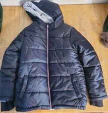 Tommy Hilfiger Boys Down Feather Puffy Jacket L 14/16 Navy Blue/Gray A Cond.