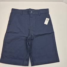 Old Navy Slim Uniform Shorts Adjustable Waist Navy Blue Twill Kids Size 14 NWT