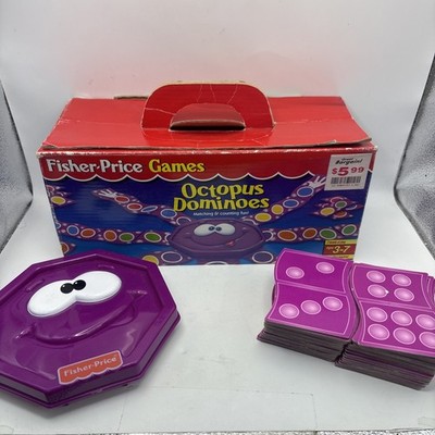 Vintage 1996 Fisher Price Octopus Dominoes Game Matching Counting COMPLETE RETRO
