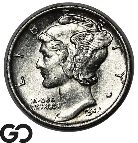 1941 Mercury Dime, Solid Gem BU++