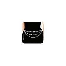Chain Belt Chain Silver Chain Belt Gold Chain Belt with C2 - Pearl - silver