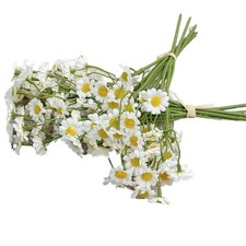 2 Bundle 60 Heads Faux Chrysanthemum Artificial Flowers 10.24 Inch White Decor