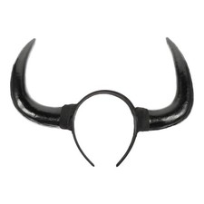 Horn Headband, Black Devil Ox Horn Headband in Plastic Material, Halloween Co...