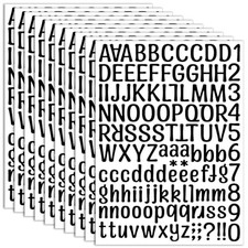 10 Sheets Small Letter Stickers - Vinyl Self Adhesive Alphabet 1 Inch Art Black