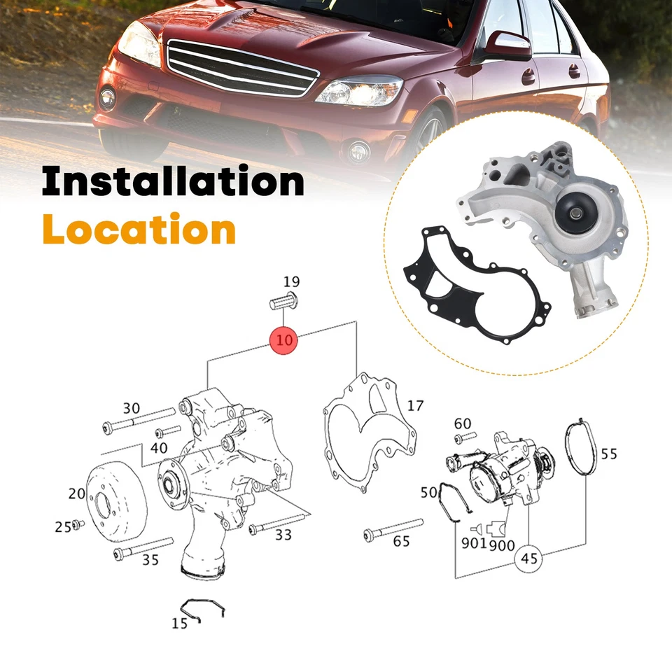 Nueva bomba de refrigerante de agua para Mercedes-Benz ML63 AMG 1562000601 2008-2010 Foto 4 de 4
