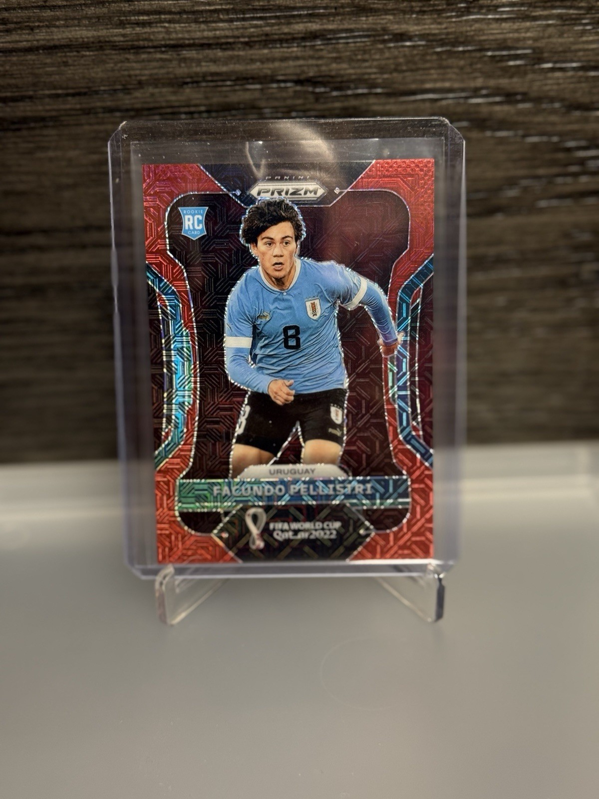 2022 Panini Prizm FIFA World Cup Qatar Facundo Pellistri Red Prizm Mojo /99 RC