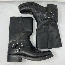 Vintage Dingo Motorcycle Boots Mens Size 10.5 EW Black Leather Harness Biker
