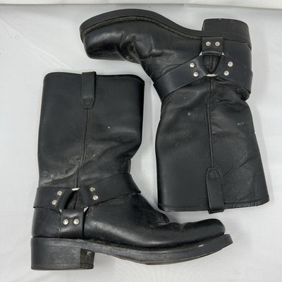 Vintage Dingo Motorcycle Boots Mens Size 10.5 EW Black Leather Harness Biker