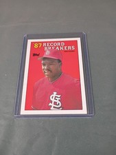 1988 Topps Baseball #1 Vince Coleman Record Breaker St Louis Cardinals N/M.