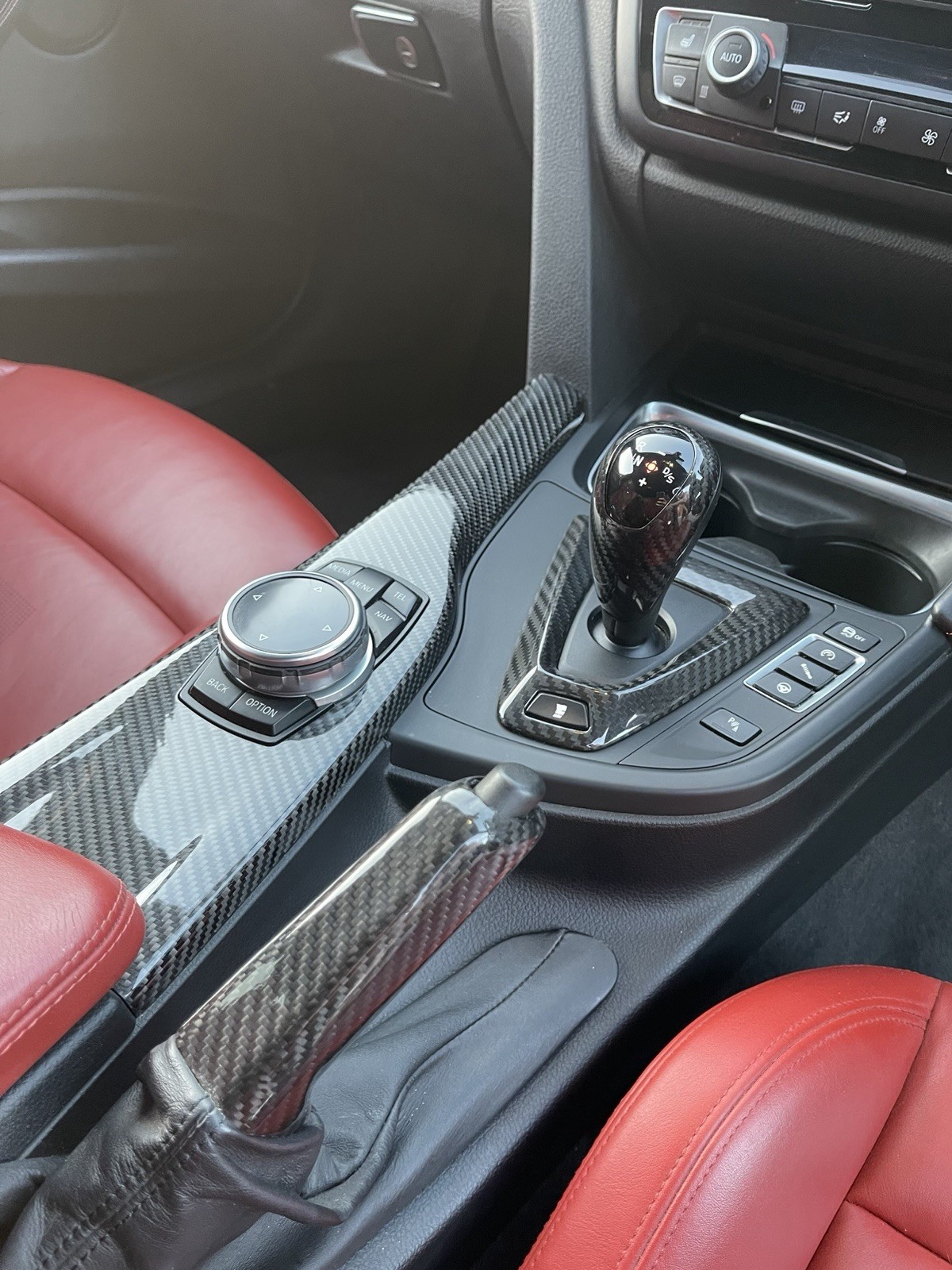 Carbon Fibre Interior Gear Knob & Surround Fits BMW M2 M3 M4 F87 F80 F82 F83 LHD