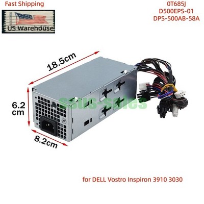 500W Power Supply for Inspiron Vostro 3910 3030 D500EPS-01 DPS-500AB-58A NEW