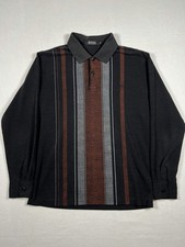 Boss Hugo Boss Long Sleeve Striped Polo Back Striped Men Size M Button Cuff