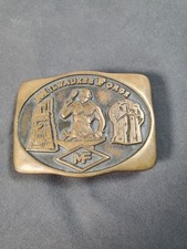 Milwaukee Forge Vintage Brass Belt Buckle Made In USA 1980