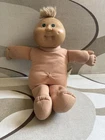 (STAIN) Cabbage Patch Boy Doll Toy 15" Blonde Green Eyes Coleco Inc 1978, 1982