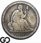 1837 Seated Liberty Dime, Better Date, No Stars