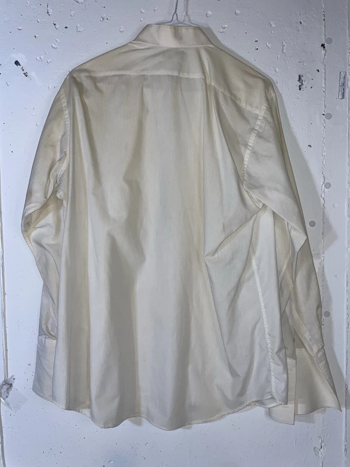 Camisa de Vestir ADOLFO Hombre Alto Manga Larga Con Botones Talla XL 36, Blanco Cremoso Foto 2 de 4