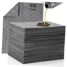 80 Pcs Oil Absorbent Pads, 9.8 13 Inch High Absorbency Absorbent Mats, 80 PACK