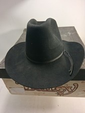 Vtg Beaver Brand Black Fur Felt Western Cowboy Hat Not Orig Box 6 5/8 Look