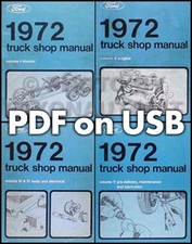 1972 Ford Camion Negozio Manuale Set Pdf USB Pickup Furgone BRONCO Manutenzione