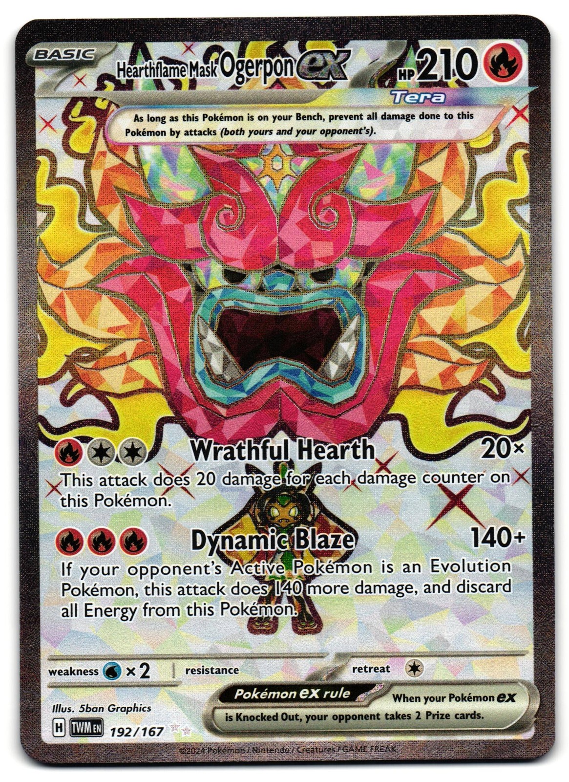 Hearthflame Mask Ogerpon ex 192/167 - Twilight Masquerade Pokemon TCG - NM Card