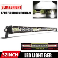 32inch Slim Led Work Light Bar Single Row Spot Flood Combo Truck Suv Atv 4wd 32