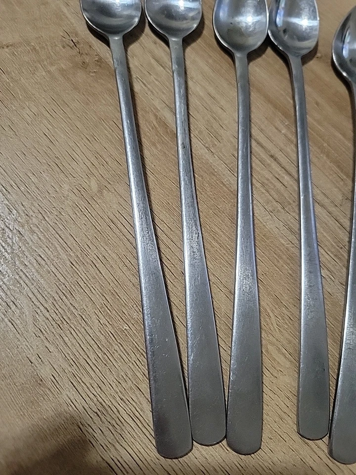 Lote de (5) cucharas de té heladas Norpro de 8 3/8" de largo de cubiertos de acero inoxidable brillante Foto 2 de 4