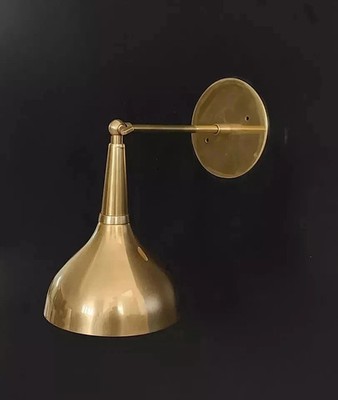 Antique 1 Piece raw brass stilnovo style Mid century light wall sconce Light