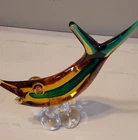 Vintage MURANO Glass Fish Figurine - 9"  - ITALY
