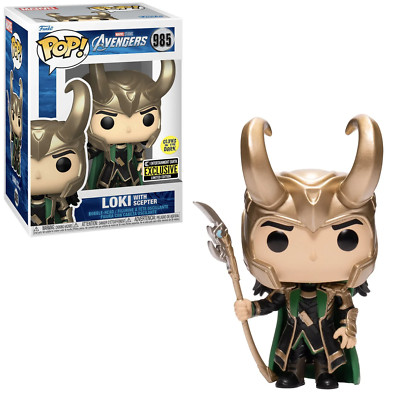 Funko POP! Marvel Avengers Loki with Scepter Glow Entertainment Earth EE Exclusi